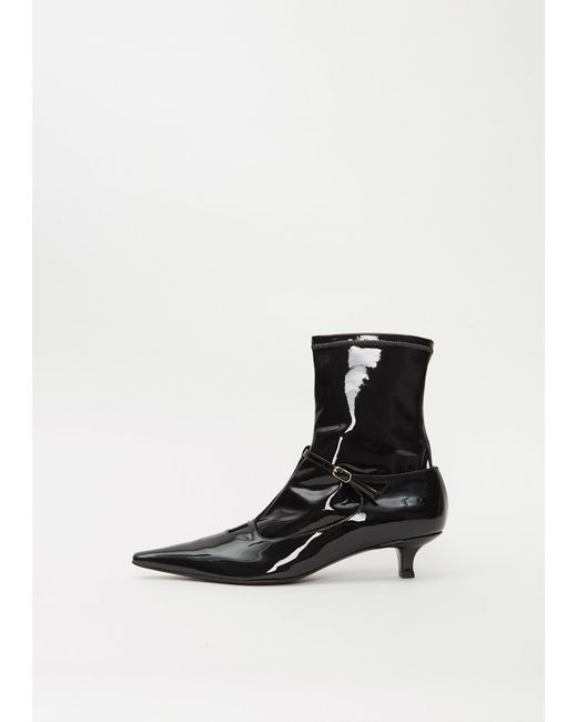 The Row Black Cyd 40mm Leather Ankle Boots