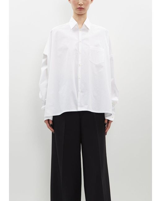 Junya Watanabe White Split Collar Cotton Shirt