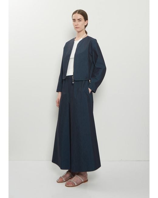 Dusan Blue Silk Cotton Bomber