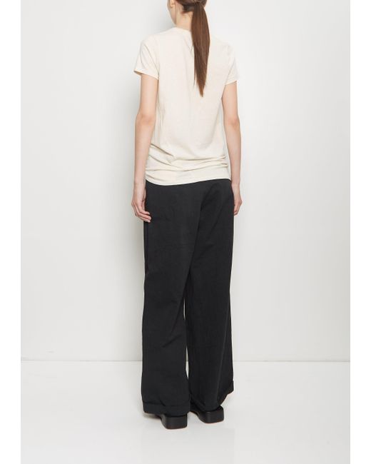 Lauren Manoogian White Cotton Linen Bias Baby Tee
