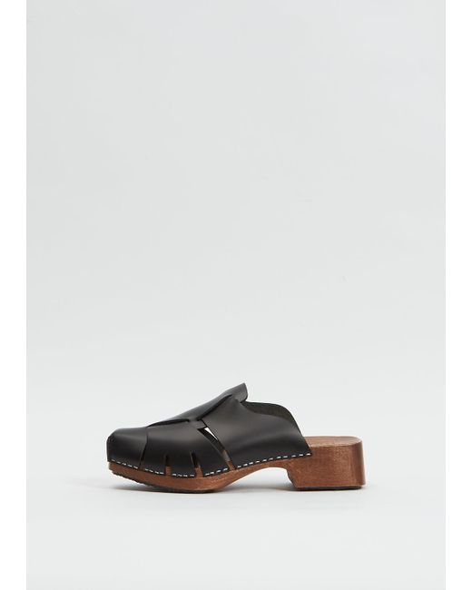Hereu Leather Licia Mule Clog in Black Lyst UK