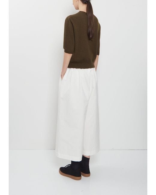 Margaret Howell Green Short Sleeve Cashmere Cotton Cardigan
