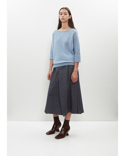 Stephan Schneider Blue Merino Wool-cotton Unita Boatneck Sweater