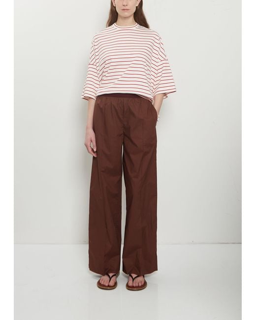 Plan C Brown Pima Cotton Parachute Pants