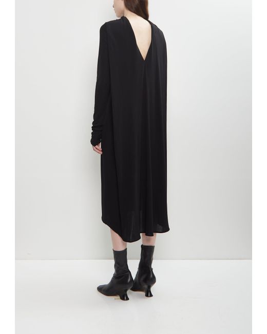 Totême Black Viscose Jersey Cocoon Cape Dress