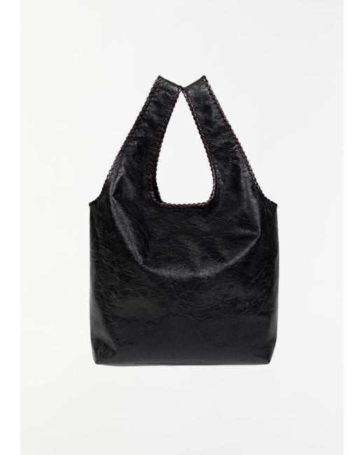 Dries Van Noten Black March Leather Shopper Tote