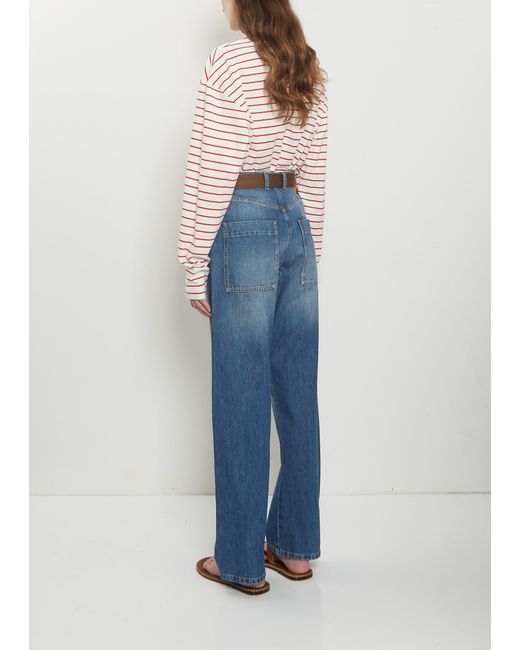 Plan C Blue Belt Denim Trousers