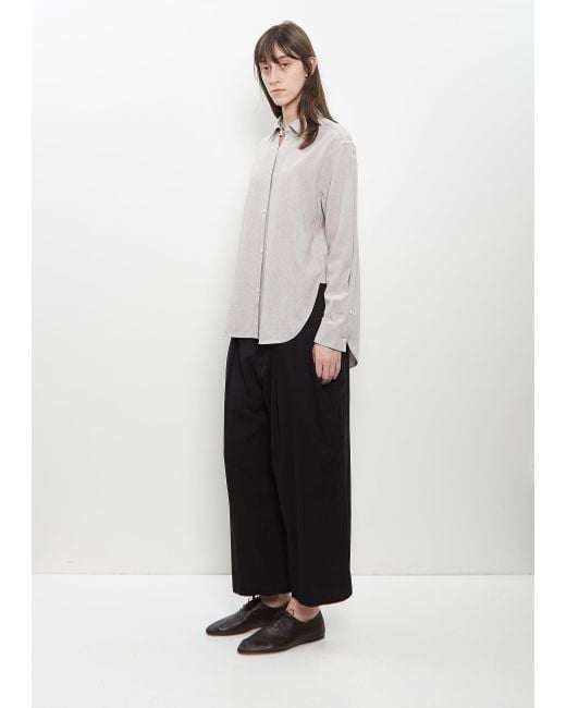Totême  White Wool Viscose Relaxed Shirt