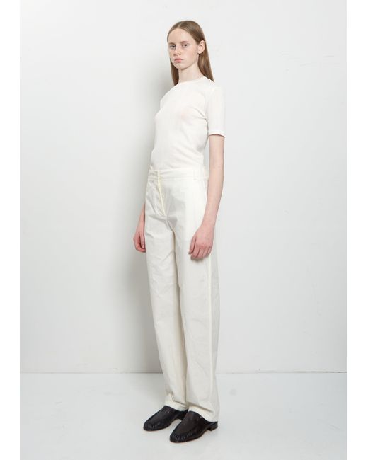 The Row White Fael Cotton Pant