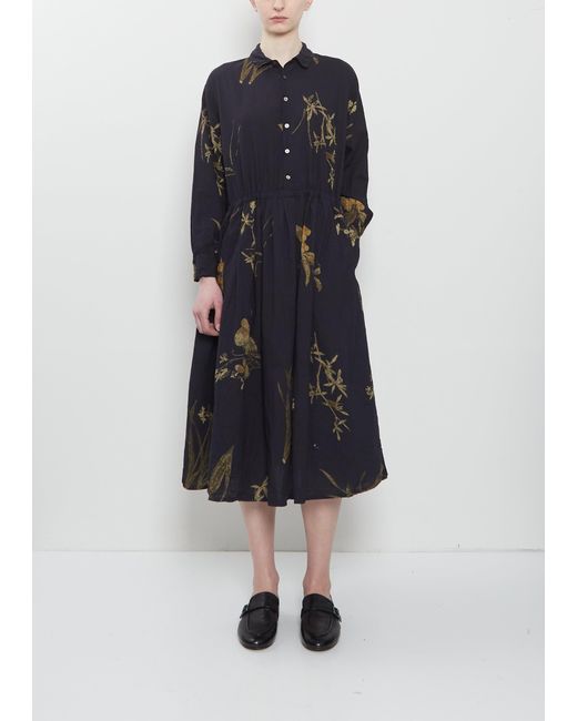 Pas De Calais Blue Japonism Flower Print Dress