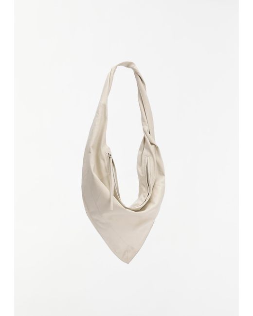 Lemaire White Leather Scarf Bag, Small