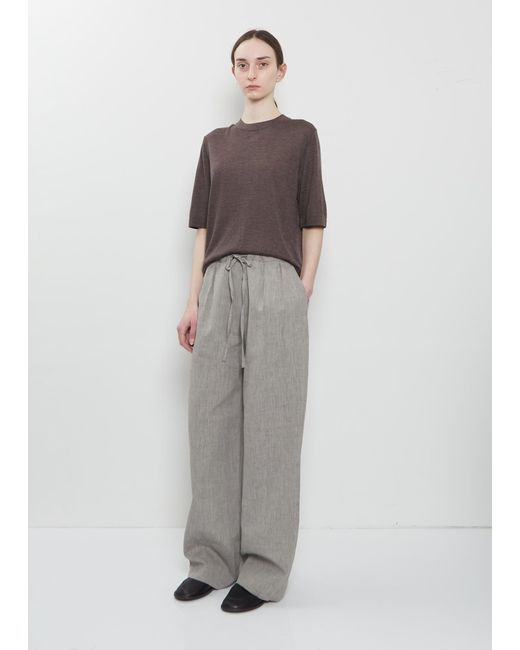 Loulou de Saison Gray Clark Linen Cotton Pants
