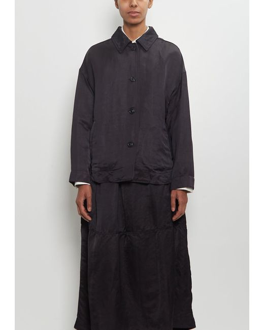Casey Casey Blue Linen Blend Satin Juliette Jacket