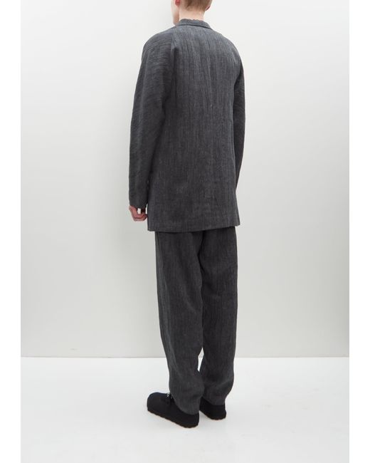 Yohji Yamamoto Gray Linen Raglan Sleeve Blazer