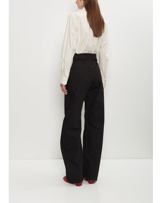 Lemaire White High Waisted Curved Denim Pants