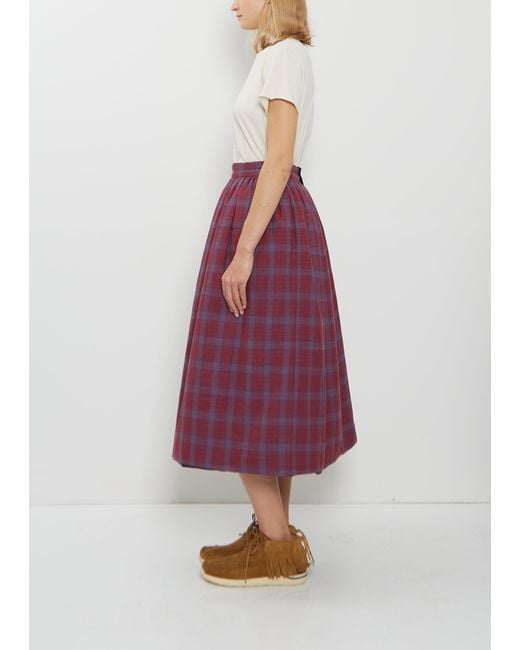 Visvim Red Wool Linen Elevation Down Skirt