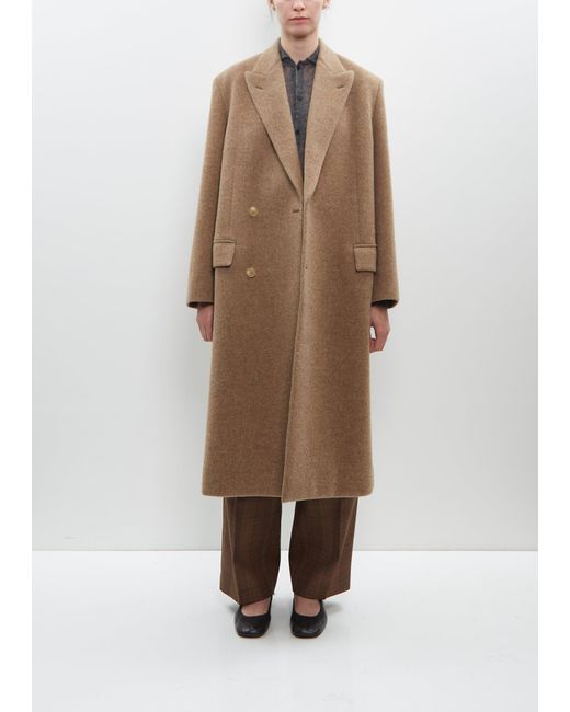 AURALEE Sponge Wool Melton Chesterfield Coat in Natural | Lyst UK