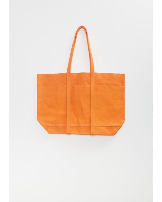 Amiacalva Orange Washed Canvas 6 Pockets Tote M
