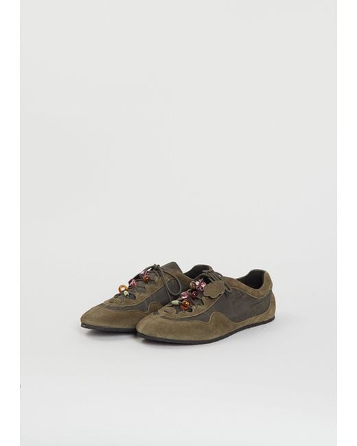 CECILIE BAHNSEN White Blaise Suede Technical Sneakers