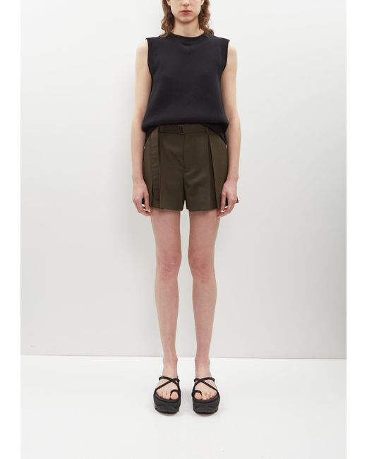 Sacai Black Suiting Belted Shorts
