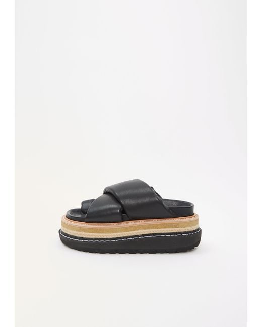 Sacai White Leather Multiple Sole Sandals