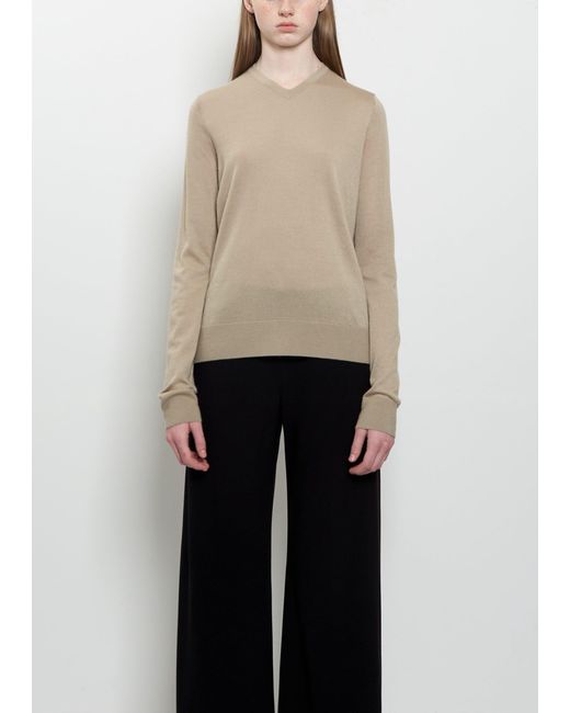 The Row Natural Ondre Cashmere Silk Sweater