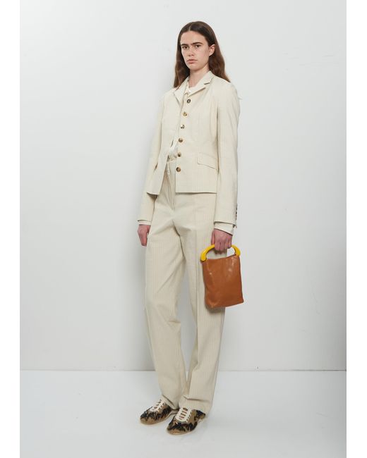 Dries Van Noten White Crisp Leather Bag