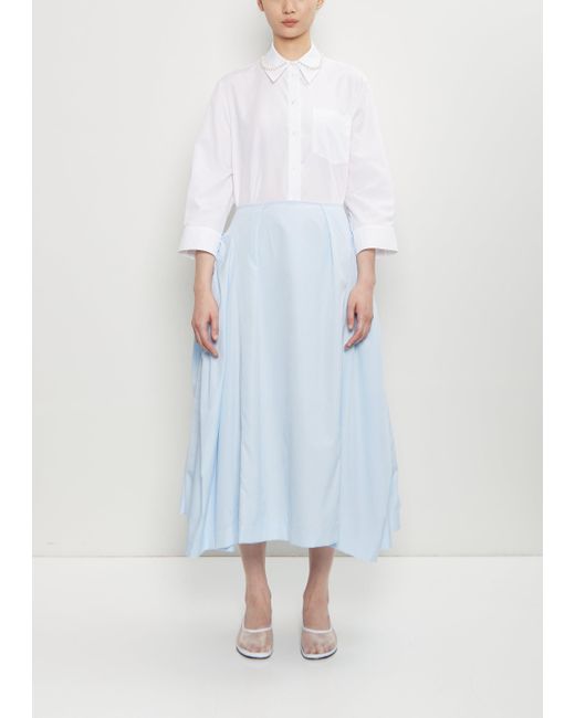 Simone Rocha White Cotton Bow Hip Detail Skirt