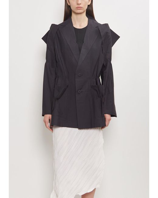 Issey Miyake Blue Technical Cotton Pressed Jacket