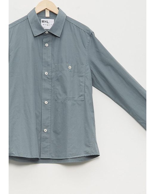 MHL by Margaret Howell Overall Shirt Compact Cotton Poplin in Blue