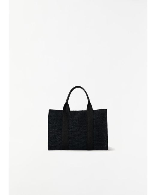 The Row Black Mini Georgia Linen Tote