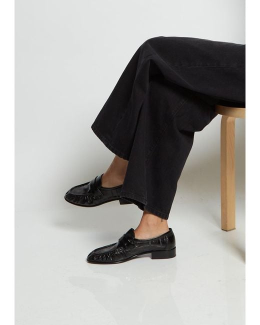 The Row White Soft Loafer Eel