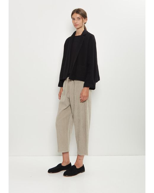 Apuntob Black Linen Cashmere Short Open Jacket