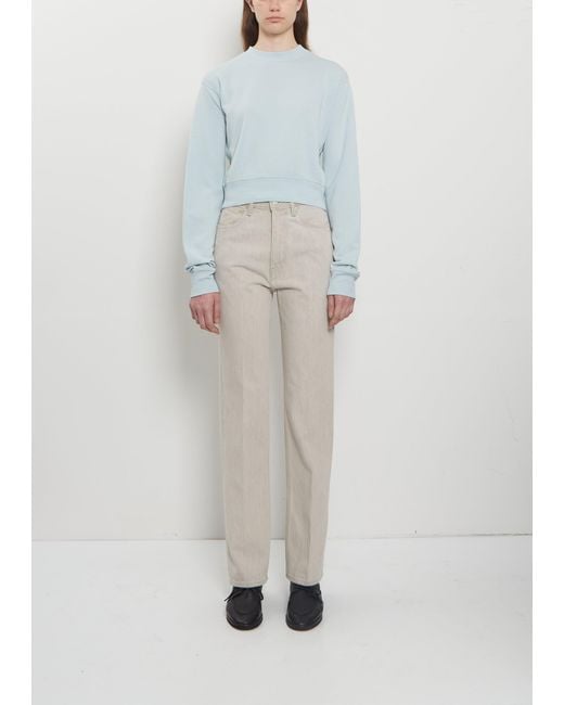 Auralee White Faded Hard Twist Denim 5-pocket Pants