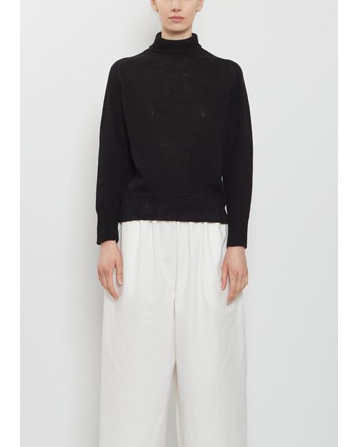 Margaret Howell Black Seamless Linen Cotton Sweater
