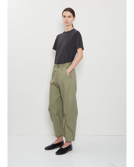 Y's Yohji Yamamoto Green Cotton Twill Wide Pants