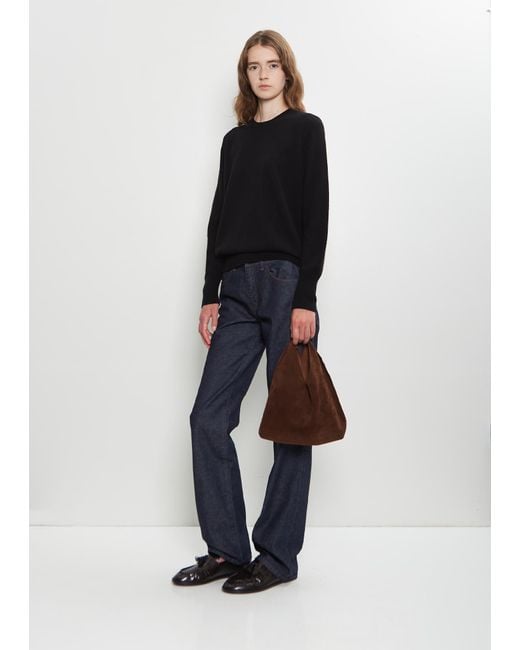 The Row Brown Suede Bindle, Small