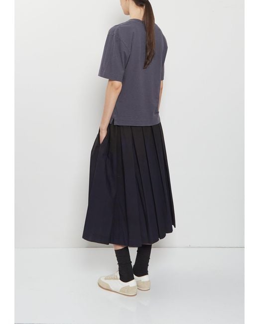 MHL by Margaret Howell Blue Simple Cotton Linen T-shirt
