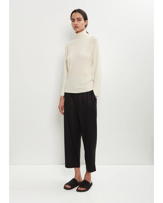 Dusan White Wool Flannel Carrot Pants