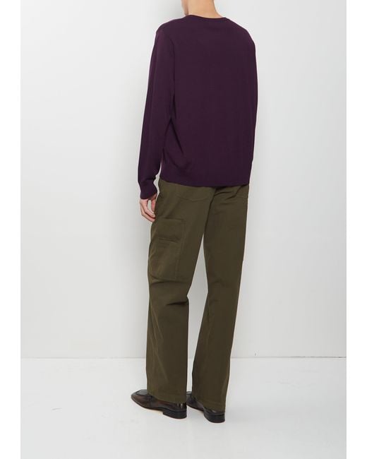 Dries Van Noten Purple Muchas Merino Wool Sweater