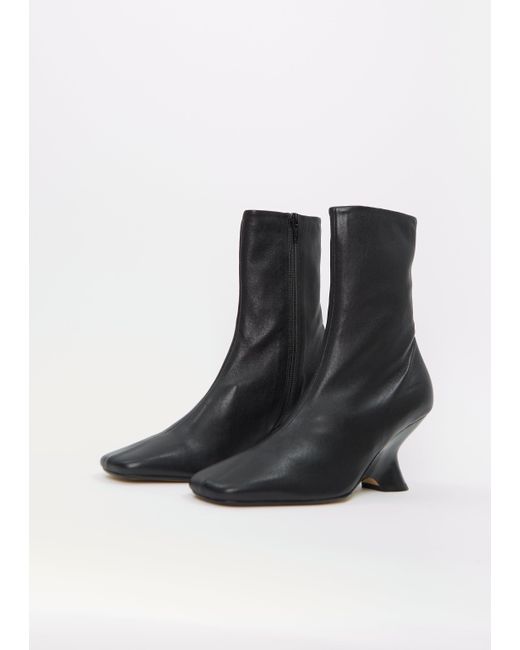 Dries Van Noten Black Heeled Leather Ankle Boot