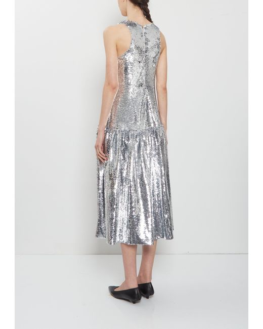 Simone Rocha White Flounce Sequins Dress