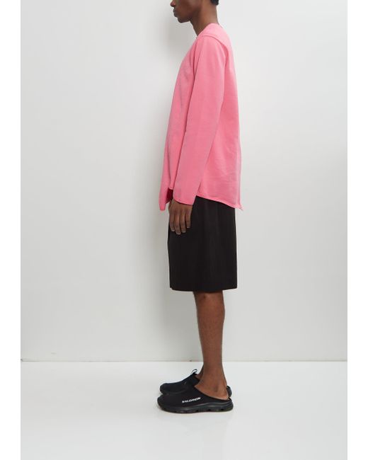 Comme des Garçons Pink Asymmetric Layered Sweater