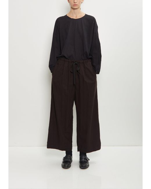 Scha Black Deep Pockets Cotton Wide Leg Pants