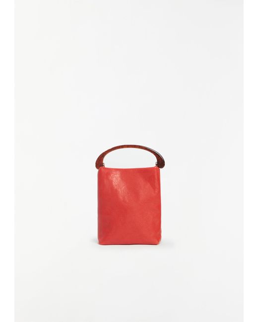 Dries Van Noten Red Crisp Leather Bag
