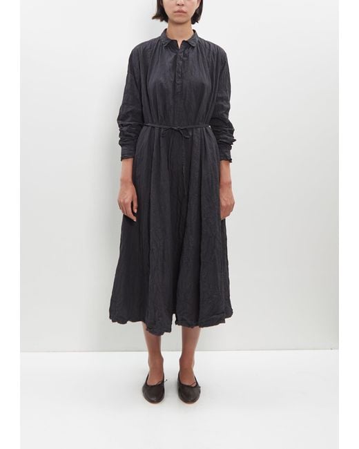 Pas De Calais Blue Crinkle Cotton Stripe Dress