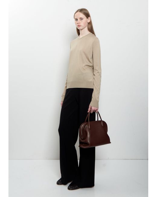The Row Brown Agnes 12 Saddle Leather Bag