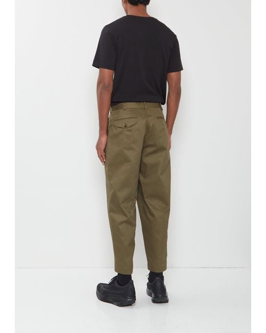 Comme des Garçons Green Pleated Cotton Pants