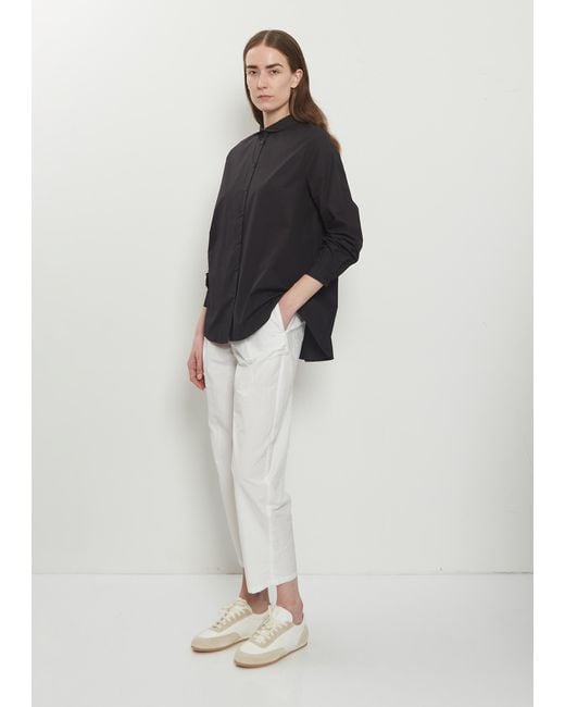Apuntob Black Mini Collar Cotton Shirt