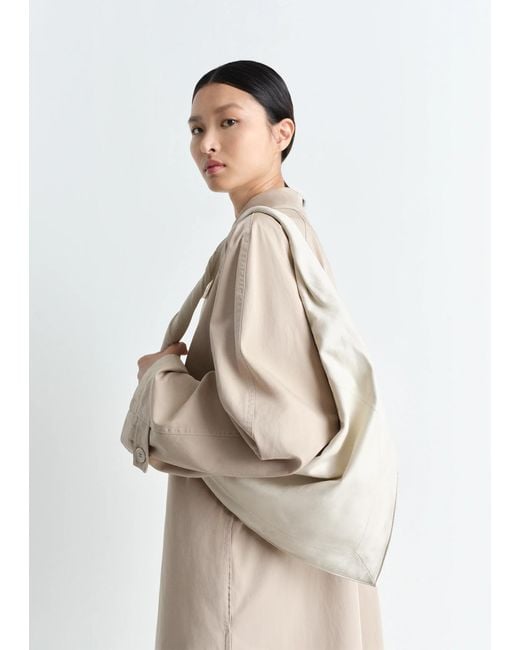 Lemaire White Leather Scarf Bag, Small